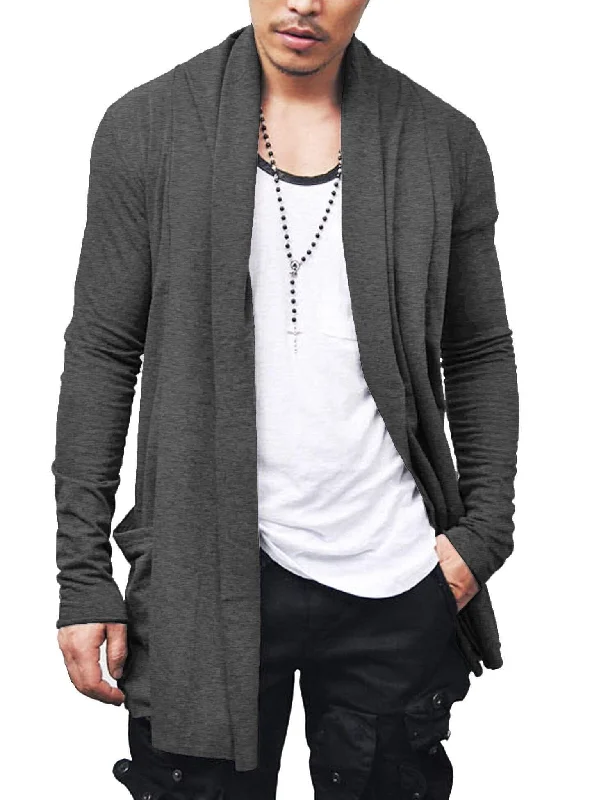 Ruffle Shawl Collar Knitted Cardigan (US Only)