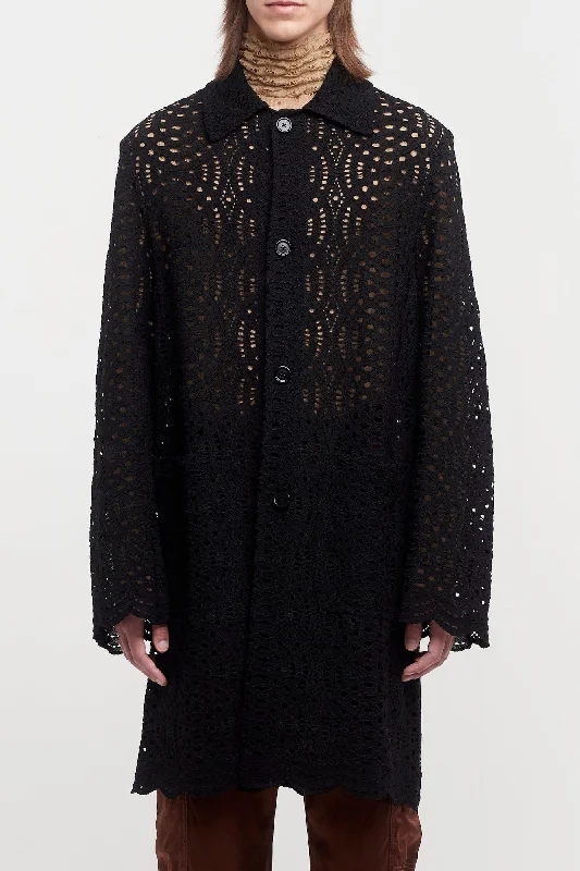 Dries Van Noten Perforated Rakin Coat