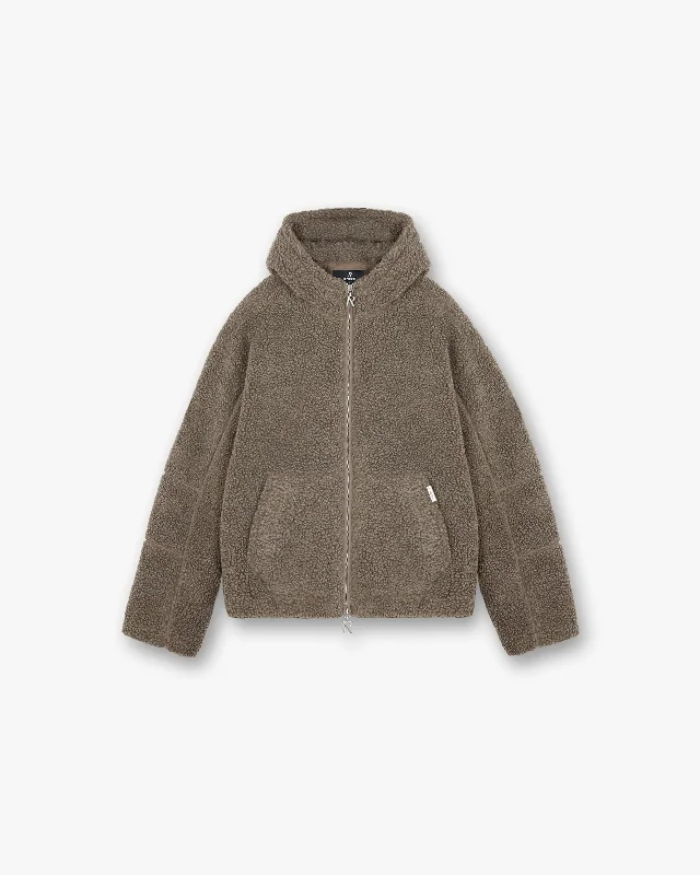 Hooded Fleece Jacket - Rock