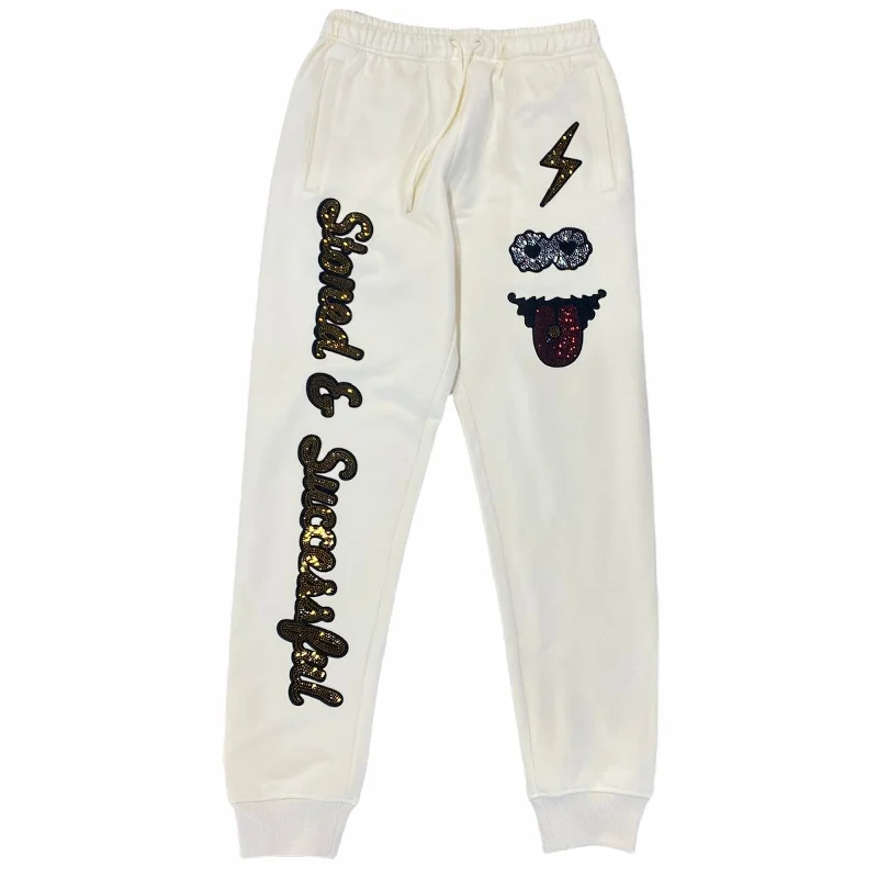 Roku Studio Rhinestone Stoned Joggers (Eggshell) RK4480519-EGG