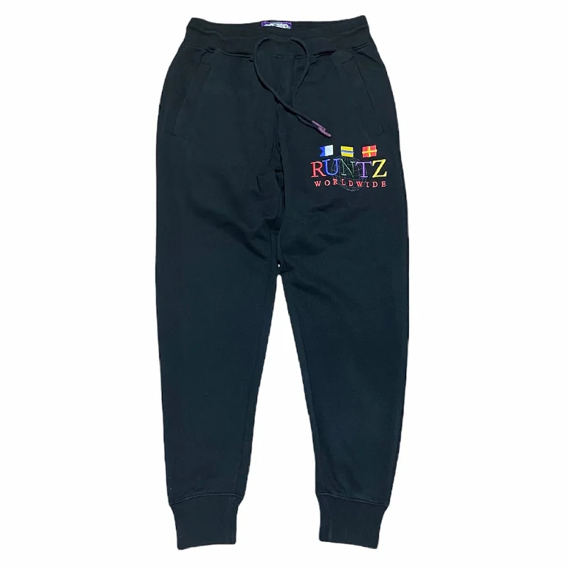 Runtz Around The World Jogging Pants (Black) - 321-3647