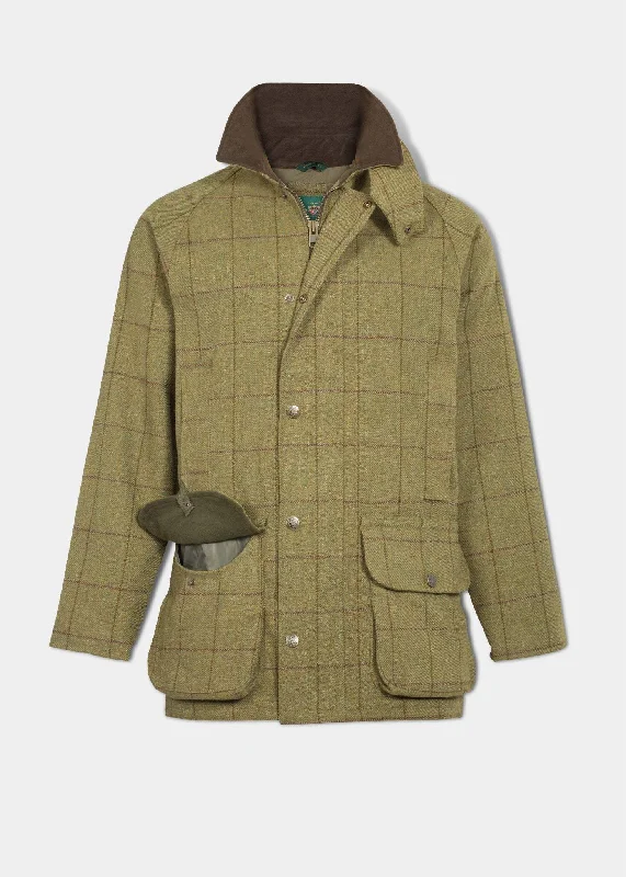 Minimal Earthy Premium Outfits Printed Shirts Rutland Men's Tweed Waterproof Shooting Coat In Lichen - Regular Fit