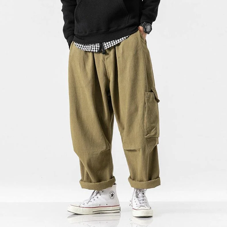 Urban Layering Outdoor Outfits Wool Suits Straight wide leg cargo pants