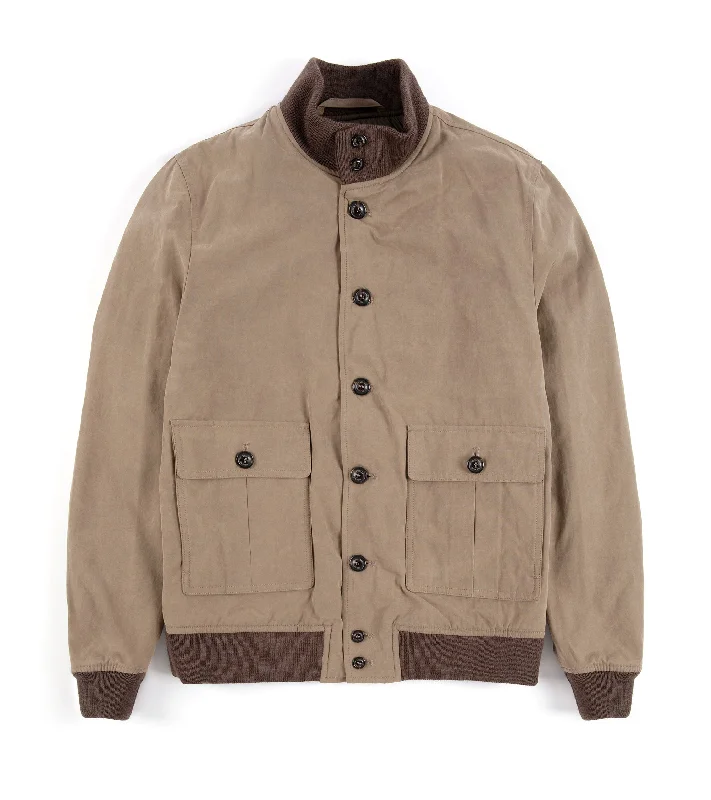 Valstar Valstarino Waxed Cotton Padded Zip Jacket: Dark Beige