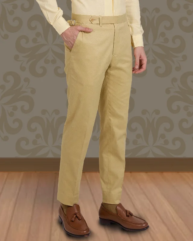 Retro Streetwear Mellow Mustard Soft Twill Dress Pant