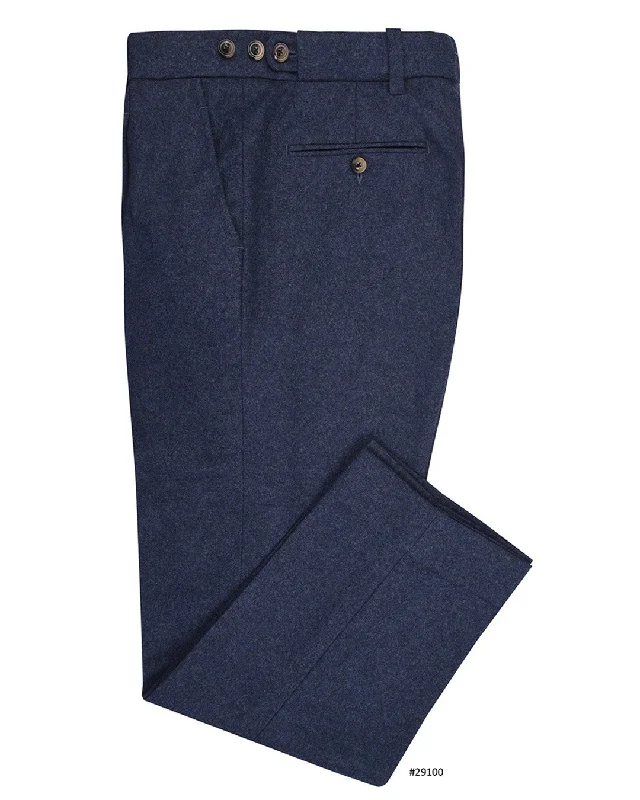 Soft Minimalism Minnis Flannel: Blue Twill Pants