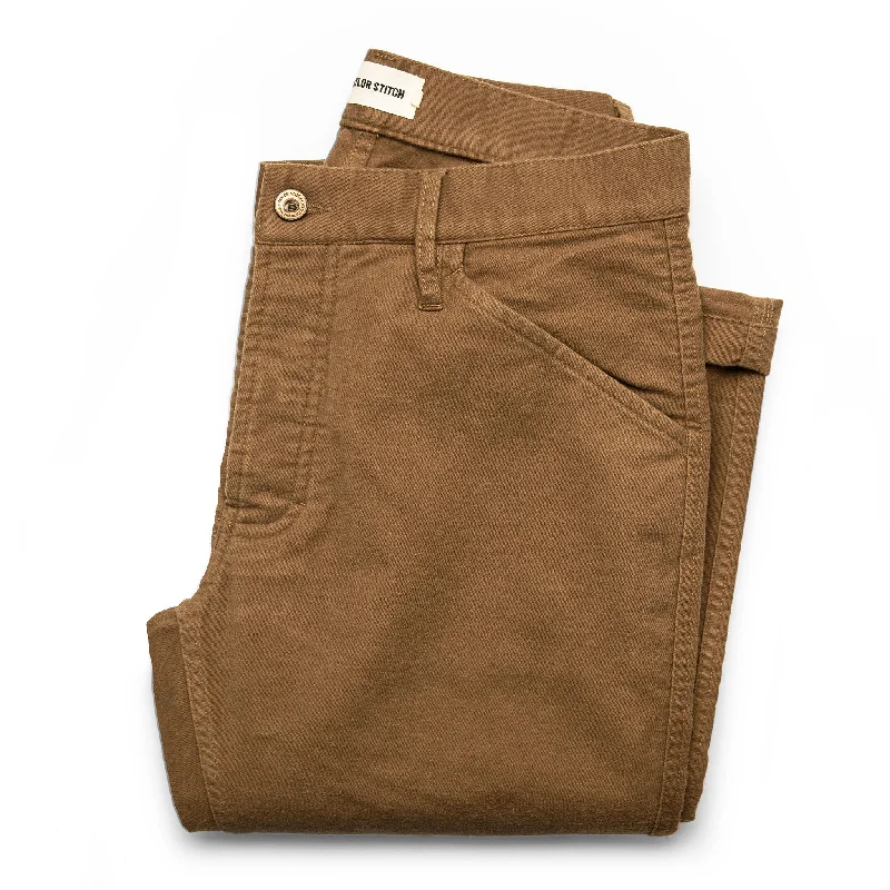 Casual Layers Look The Camp Pant in British Khaki Moleskin