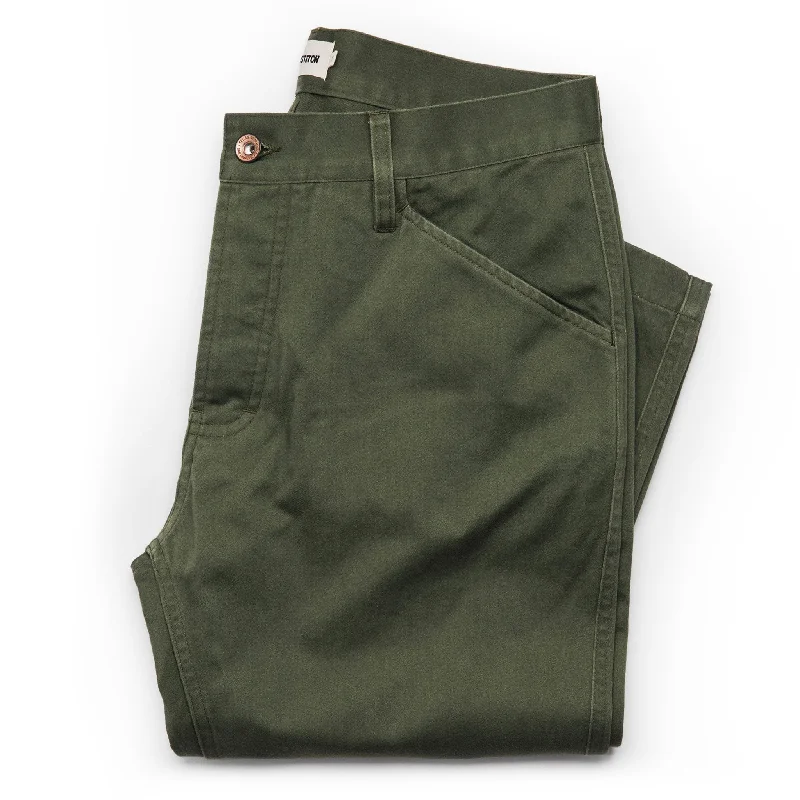 Smart Basics The Camp Pant in Olive Reverse Sateen