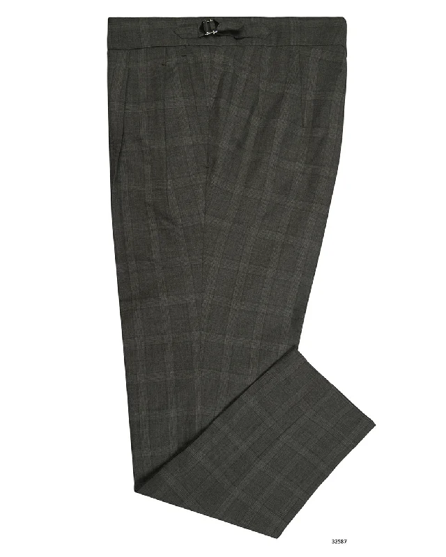 Preppy Sporty Loro Piana: Dark Grey Tartan Checks