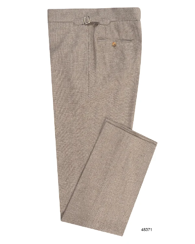 Neutral Patterns Zegna Light Wheat Woolen Glen Checks Pants